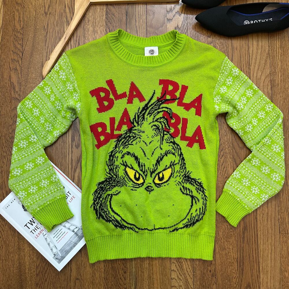 The Grinch Bla-Bla-Bla-Bla Green Christmas Sweater